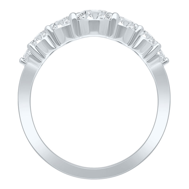 Lab Grown Diamond 1 1/2ctw. Oval and Round Graduating Contour Band in 10k White Gold image number null